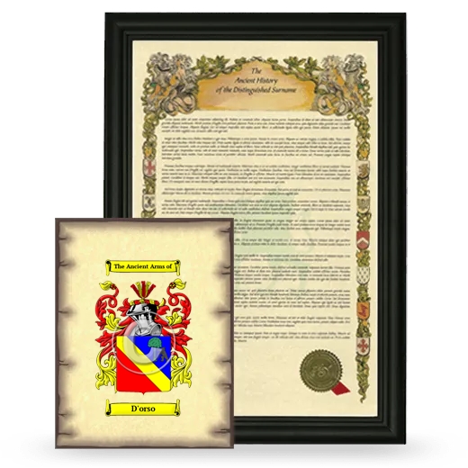 D'orso Framed History and Coat of Arms Print - Black