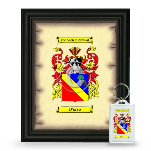 D'orso Framed Coat of Arms and Keychain - Black