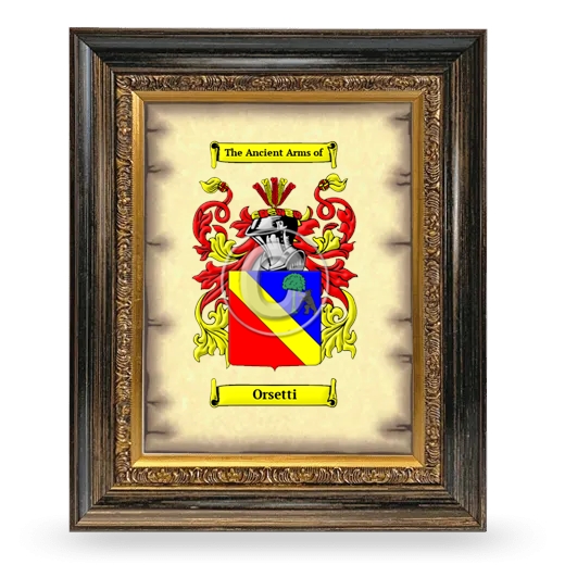 Orsetti Coat of Arms Framed - Heirloom