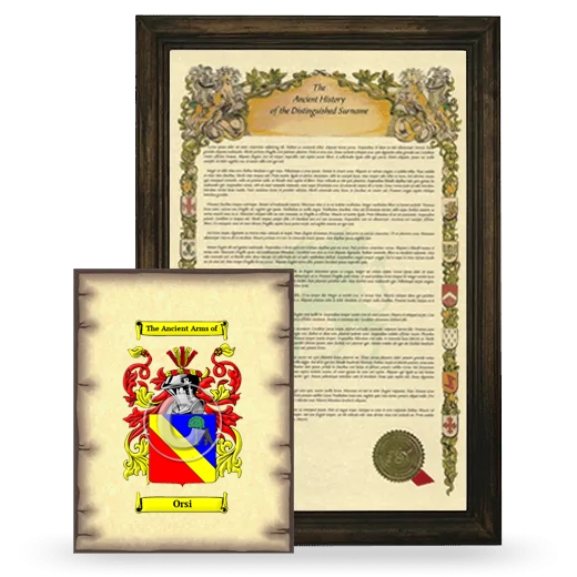 Orsi Framed History and Coat of Arms Print - Brown