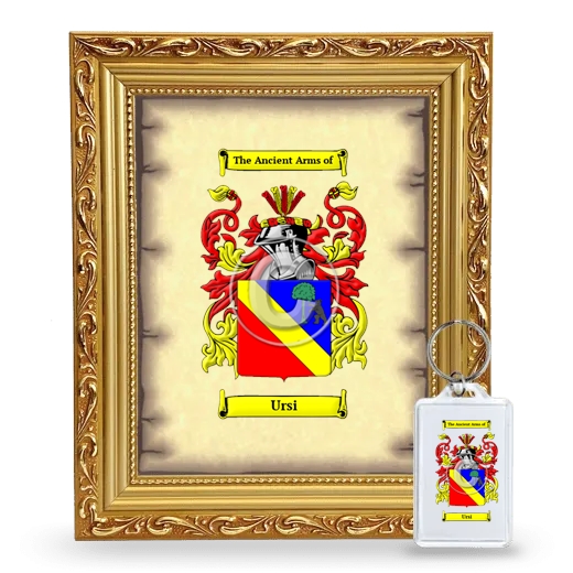 Ursi Framed Coat of Arms and Keychain - Gold