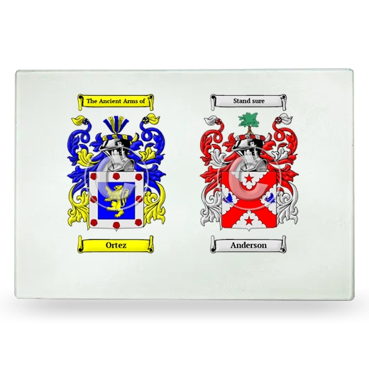 Double Coat of Arms Glass Cutting Board