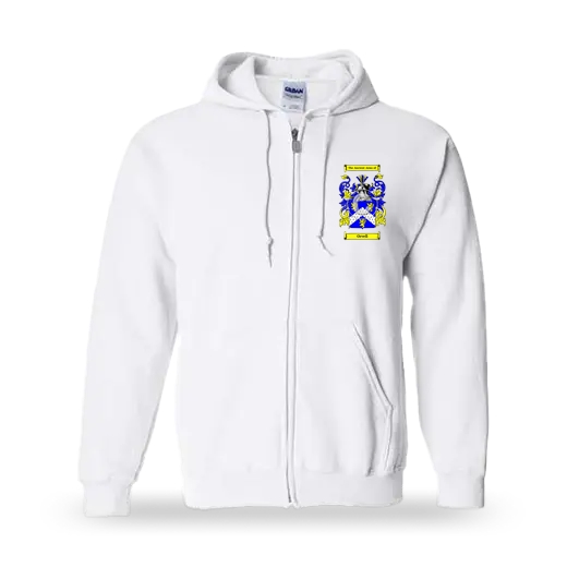 Orvell Unisex Coat of Arms Zip Sweatshirt - White