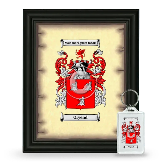 Oryend Framed Coat of Arms and Keychain - Black
