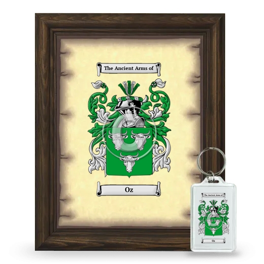 Oz Framed Coat of Arms and Keychain - Brown