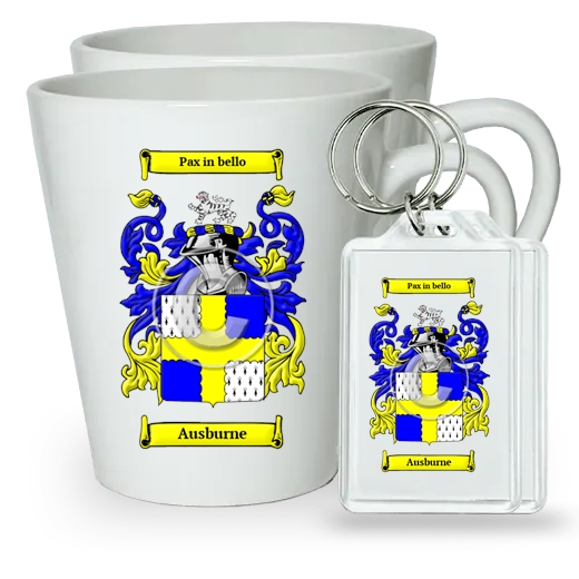 Ausburne Pair of Latte Mugs and Pair of Keychains