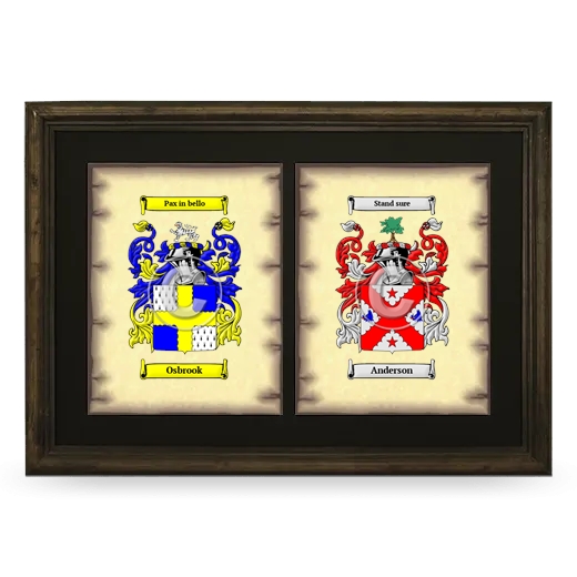 Double Coat of Arms Framed - Brown