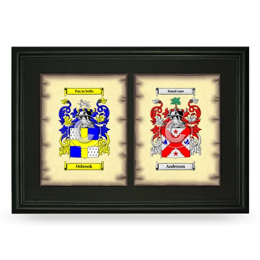 Double Coat of Arms Framed - Black