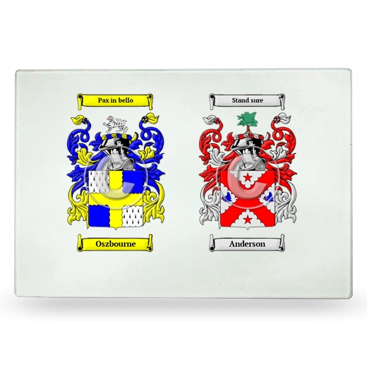 Double Coat of Arms Glass Cutting Board