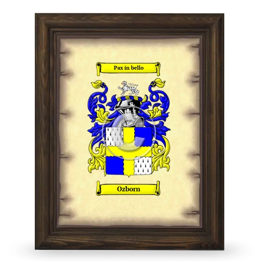 Ozborn Coat of Arms Framed - Brown