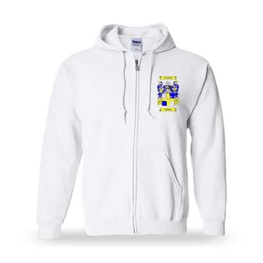 Assbone Unisex Coat of Arms Zip Sweatshirt - White