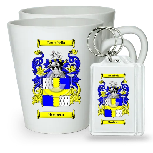 Hosbern Pair of Latte Mugs and Pair of Keychains