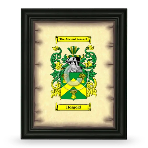 Hosgold Coat of Arms Framed - Black