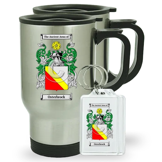 Osterbrock Pair of Travel Mugs and pair of Keychains