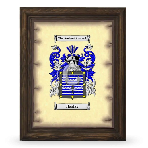 Haslay Coat of Arms Framed - Brown