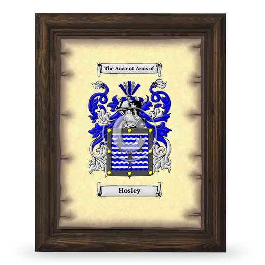 Hosley Coat of Arms Framed - Brown