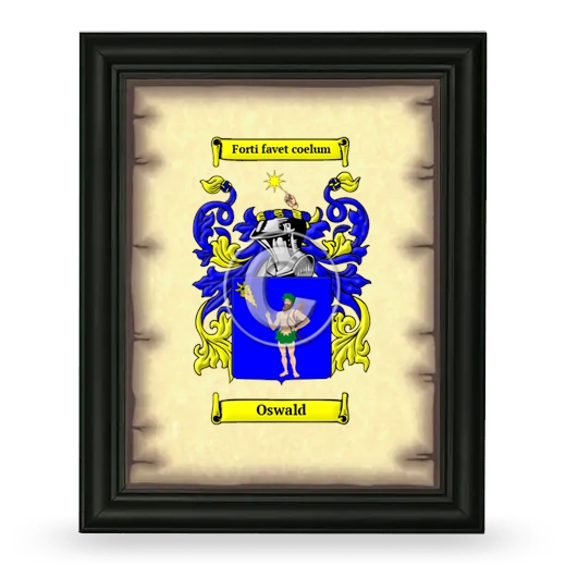 Oswald Coat of Arms Framed - Black