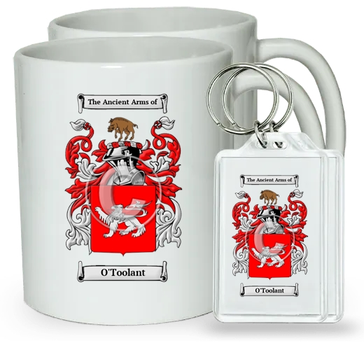 O'Toolant Pair of Coffee Mugs and Pair of Keychains