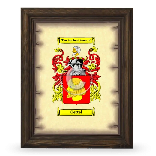 Oettel Coat of Arms Framed - Brown