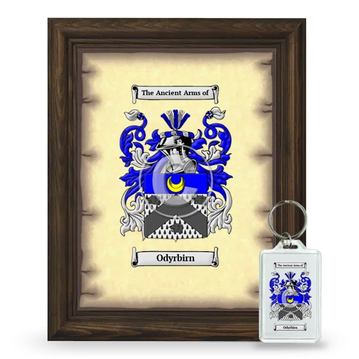 Odyrbirn Framed Coat of Arms and Keychain - Brown