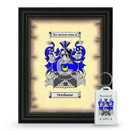 Oterborne Framed Coat of Arms and Keychain - Black