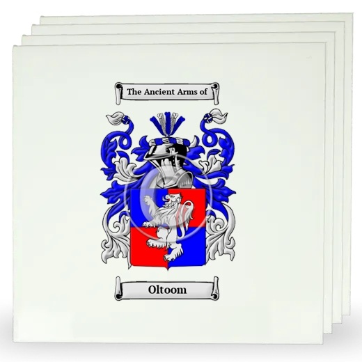 Oltoom Set of Four Large Tiles with Coat of Arms