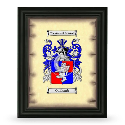Ouldomb Coat of Arms Framed - Black