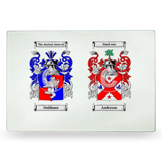 Double Coat of Arms Glass Cutting Board