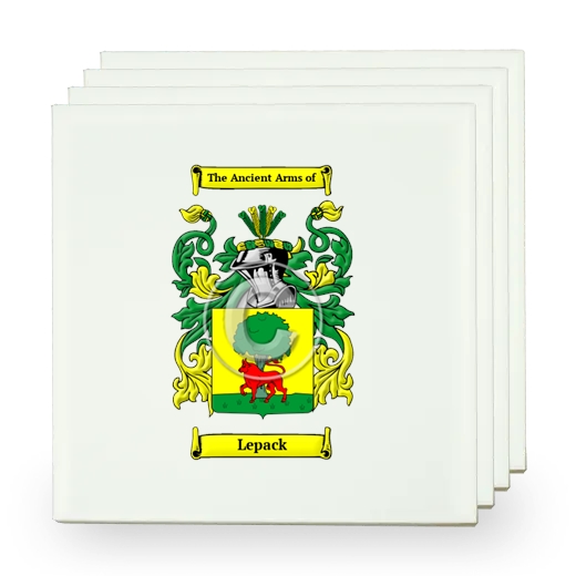 Lepack Set of Four Small Tiles with Coat of Arms