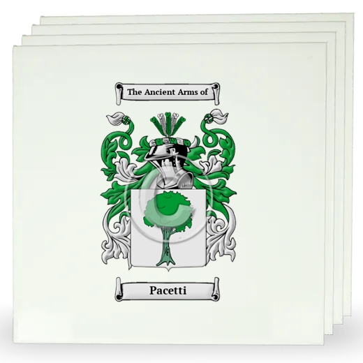 Pacetti Set of Four Large Tiles with Coat of Arms