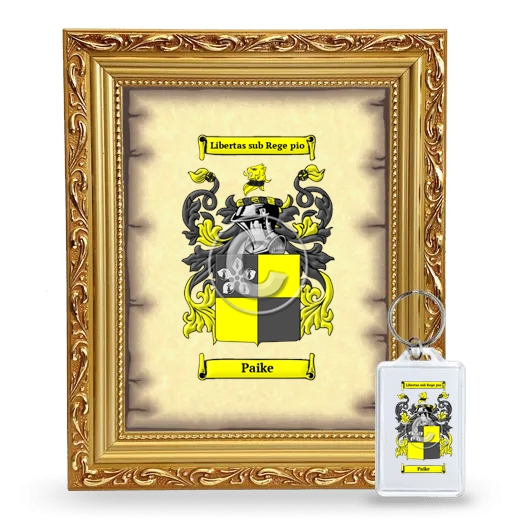 Paike Framed Coat of Arms and Keychain - Gold