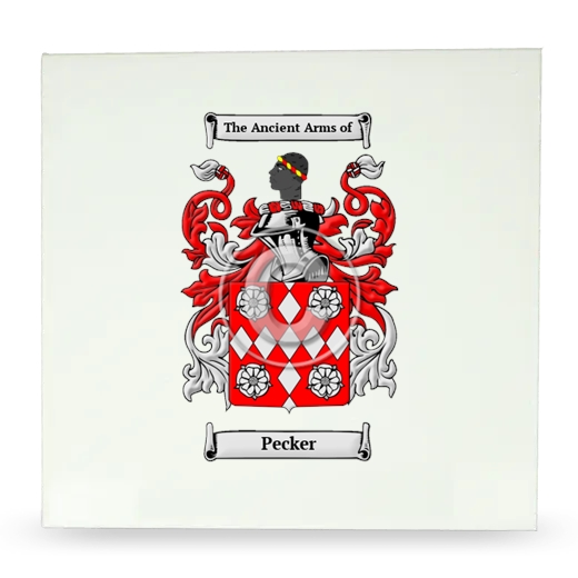 Pecker Large Ceramic Tile with Coat of Arms