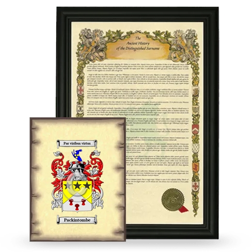 Packintombe Framed History and Coat of Arms Print - Black