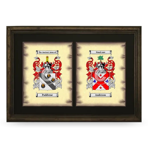 Double Coat of Arms Framed - Brown