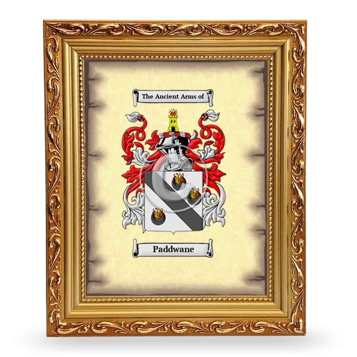 Paddwane Coat of Arms Framed - Gold