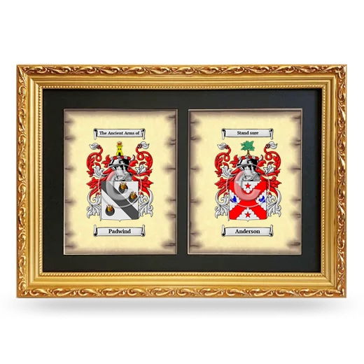 Double Coat of Arms Framed - Gold