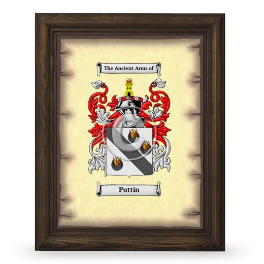 Puttin Coat of Arms Framed - Brown