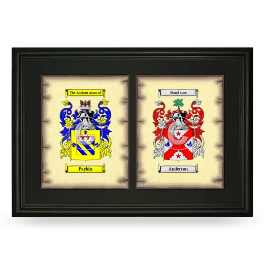 Double Coat of Arms Framed - Black