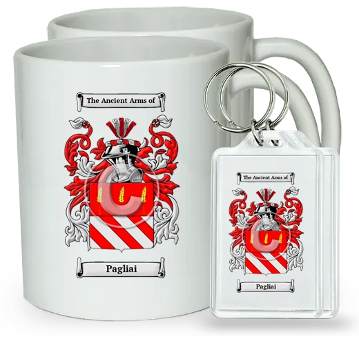 Pagliai Pair of Coffee Mugs and Pair of Keychains