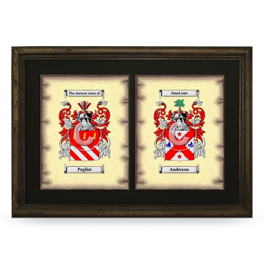 Double Coat of Arms Framed - Brown