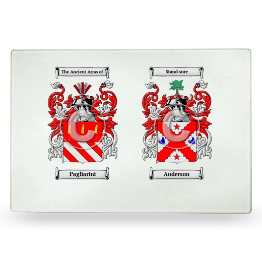 Double Coat of Arms Glass Cutting Board