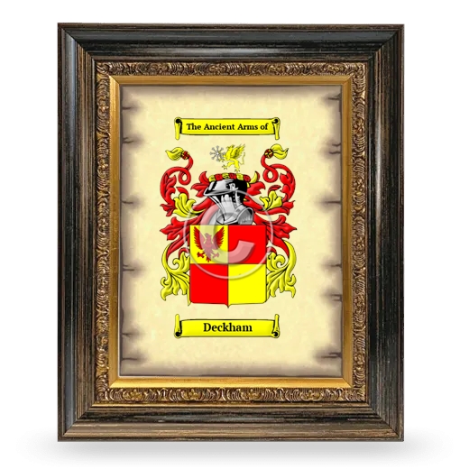 Deckham Coat of Arms Framed - Heirloom