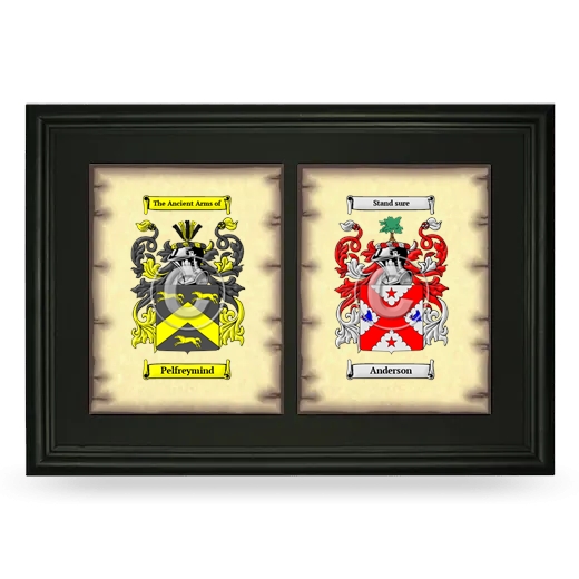 Double Coat of Arms Framed - Black