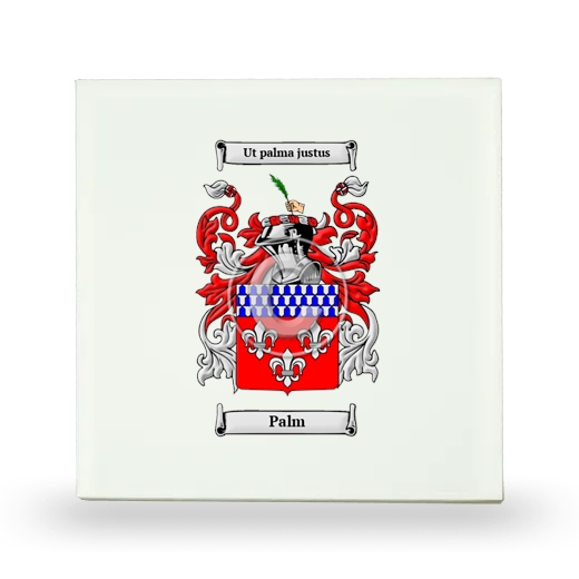 Palm Small Ceramic Tile with Coat of Arms