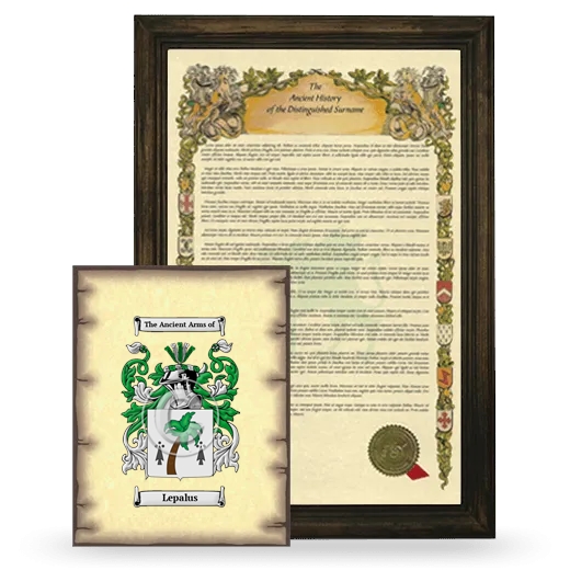 Lepalus Framed History and Coat of Arms Print - Brown