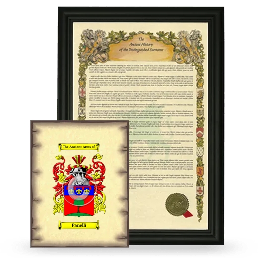 Panelli Framed History and Coat of Arms Print - Black