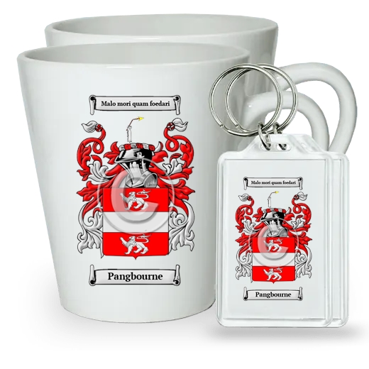 Pangbourne Pair of Latte Mugs and Pair of Keychains