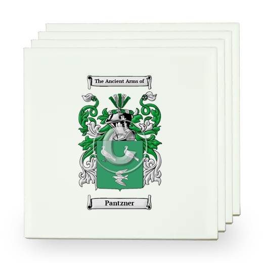 Pantzner Set of Four Small Tiles with Coat of Arms