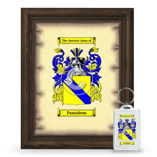Pantaleon Framed Coat of Arms and Keychain - Brown