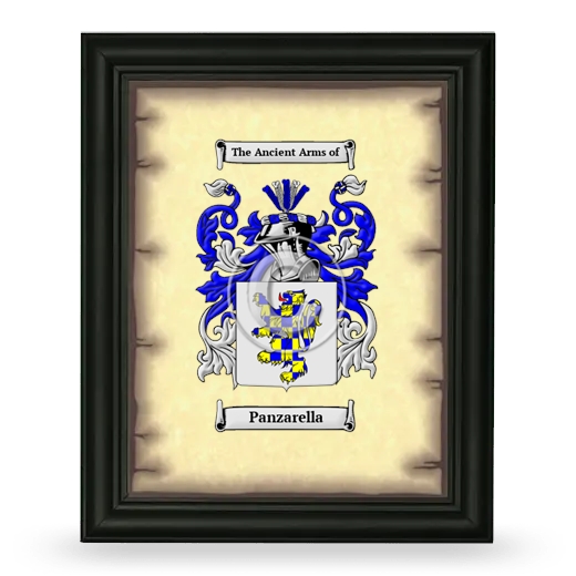 Panzarella Coat of Arms Framed - Black